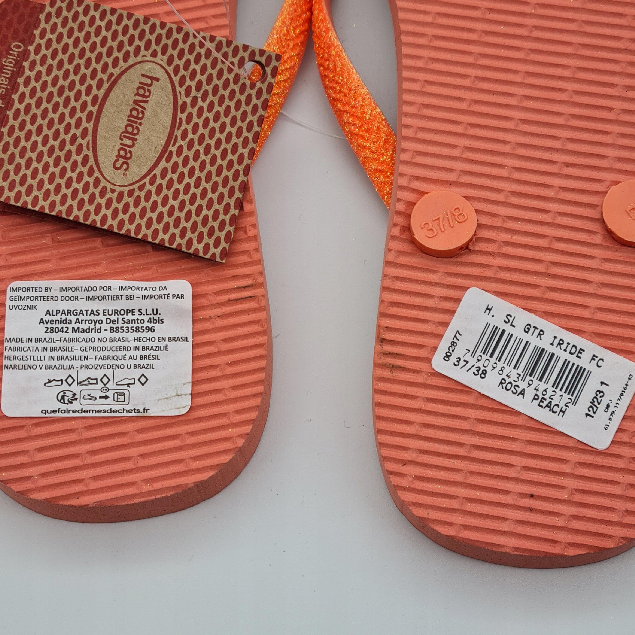 Japonki Havaianas Slim Glitter 37/38 EUR39/40 Brzoskwiniowe