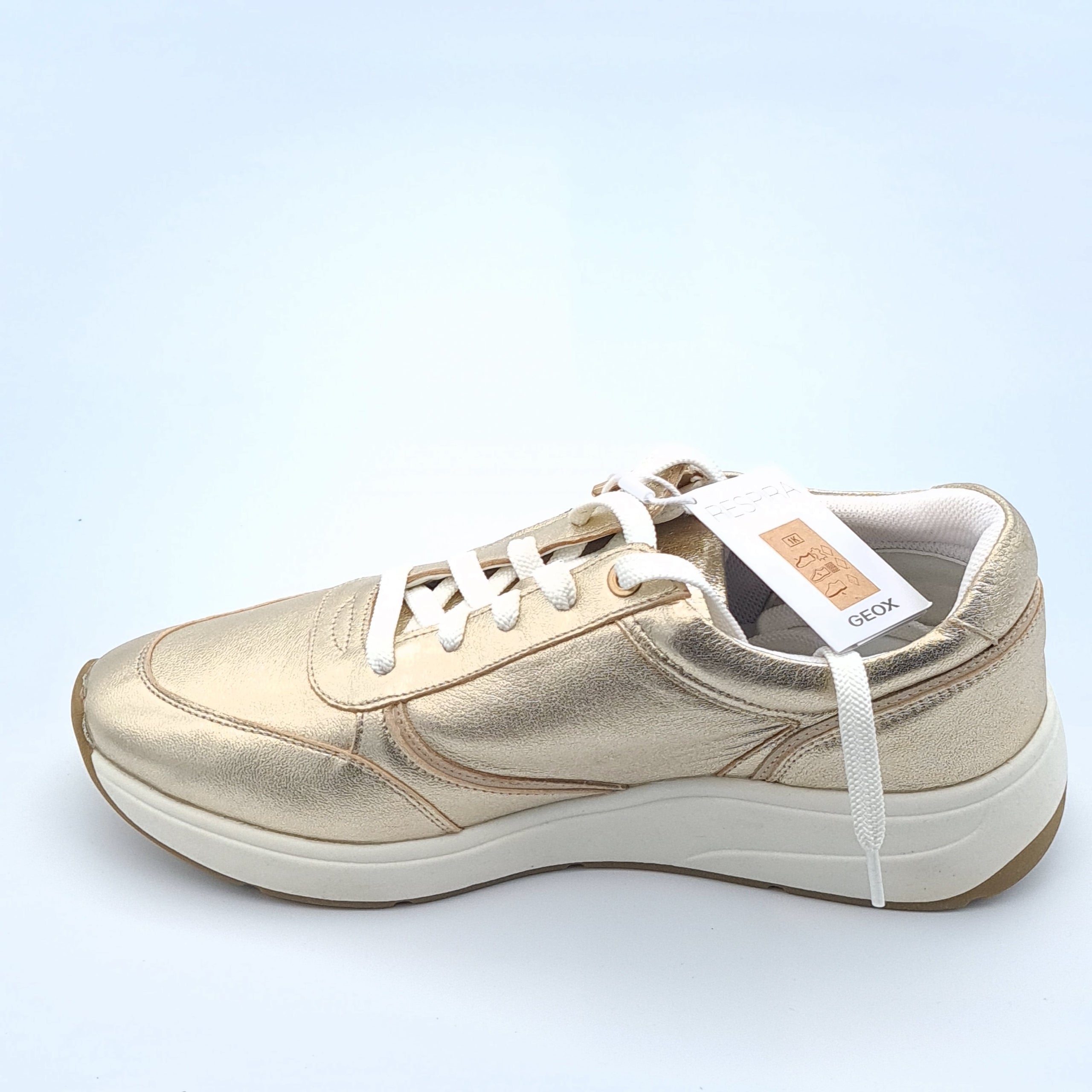 Geox D Cristael E Damskie Sneakersy Złote Skóra 39