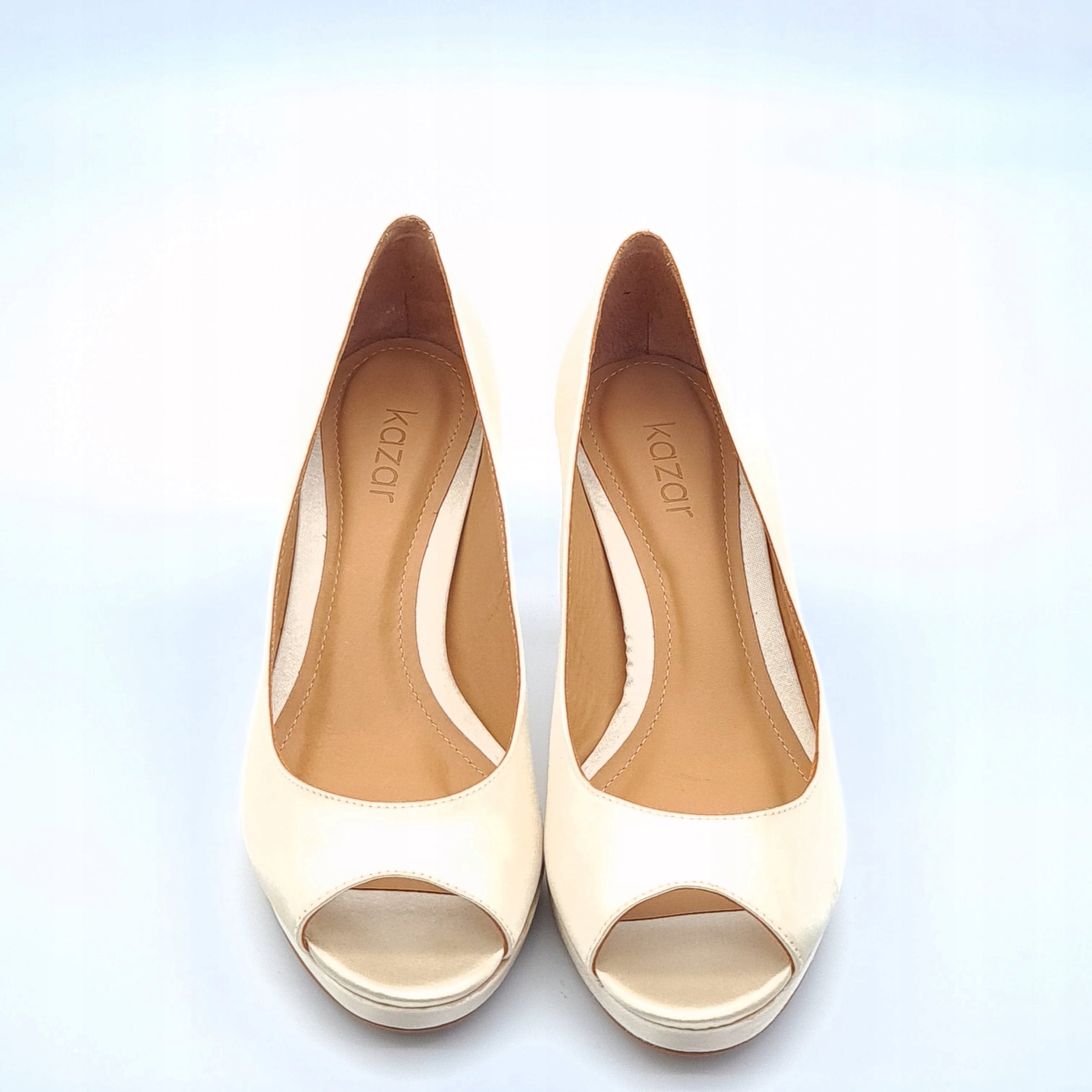 Czółenka Kazar Wedding Peep Toe 36 Białe Złoto - defekt /otarcie
