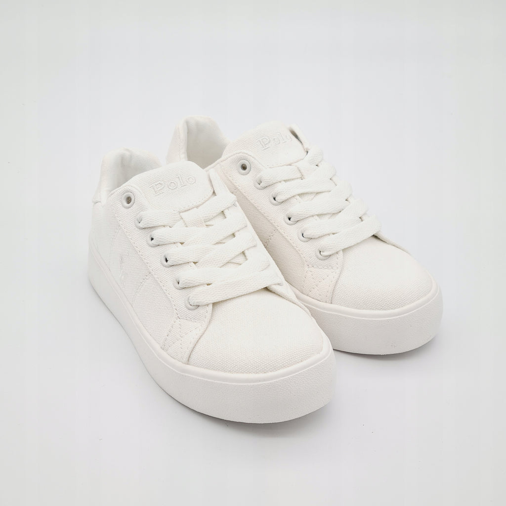 POLO RALPH LAUREN LTT PLATFORM Trampki Dziecięce Białe Kremowe 31