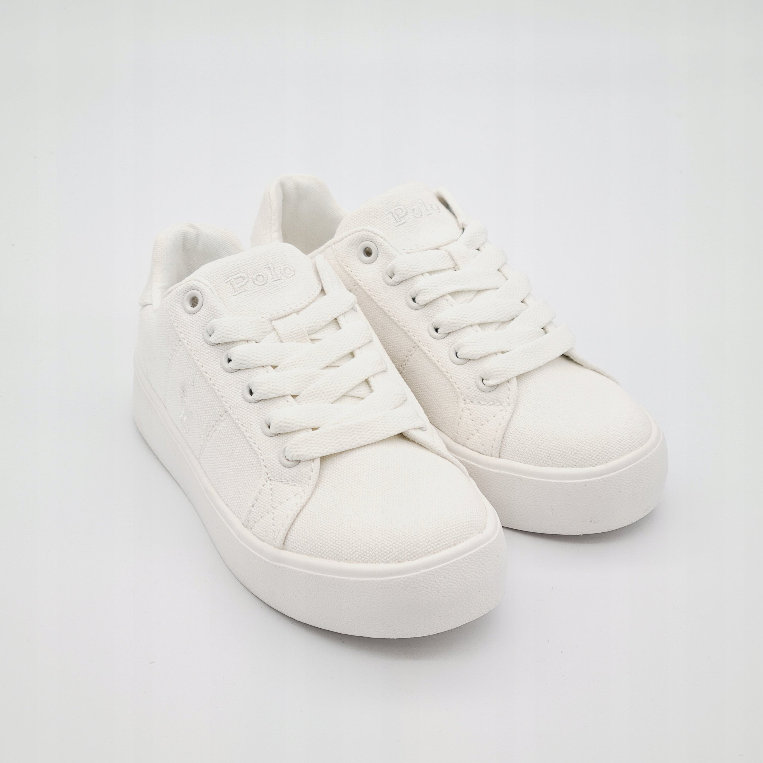 POLO RALPH LAUREN LTT PLATFORM Trampki Dziecięce Białe Kremowe 31