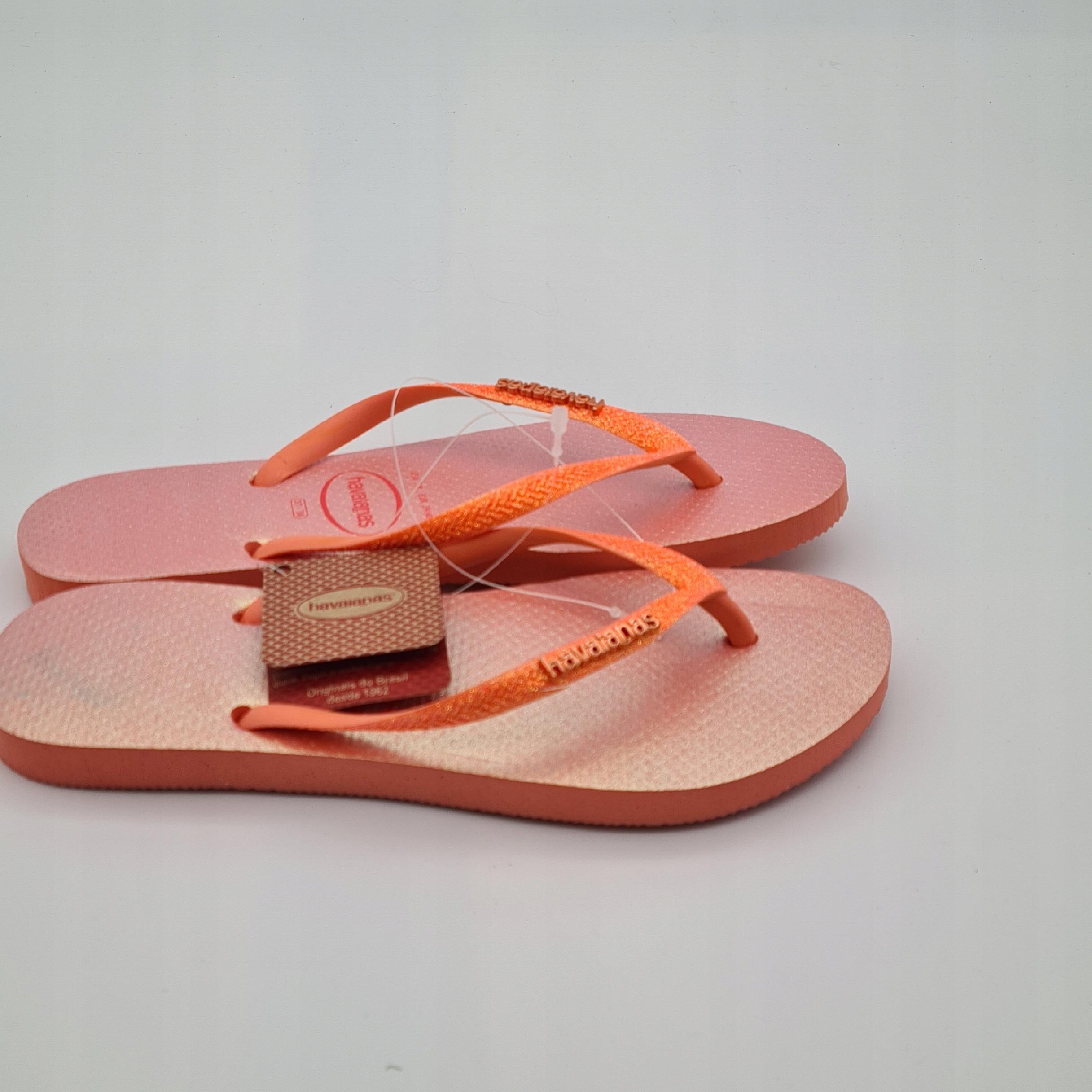 Japonki Havaianas Slim Glitter 37/38 EUR39/40 Brzoskwiniowe