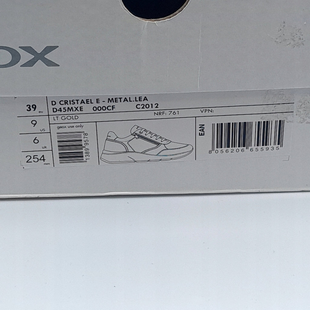 Geox D Cristael E Damskie Sneakersy Złote Skóra 39