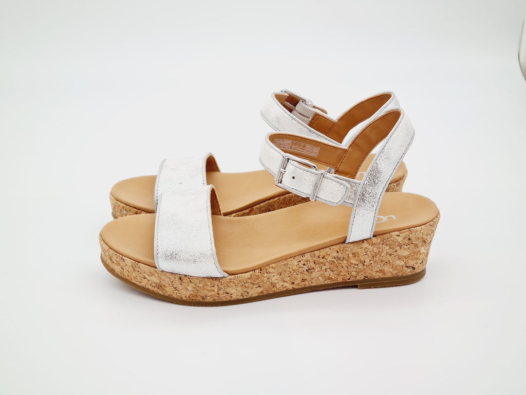 Sandały UGG Milley Shimmer Srebrne Koturna Korek 37