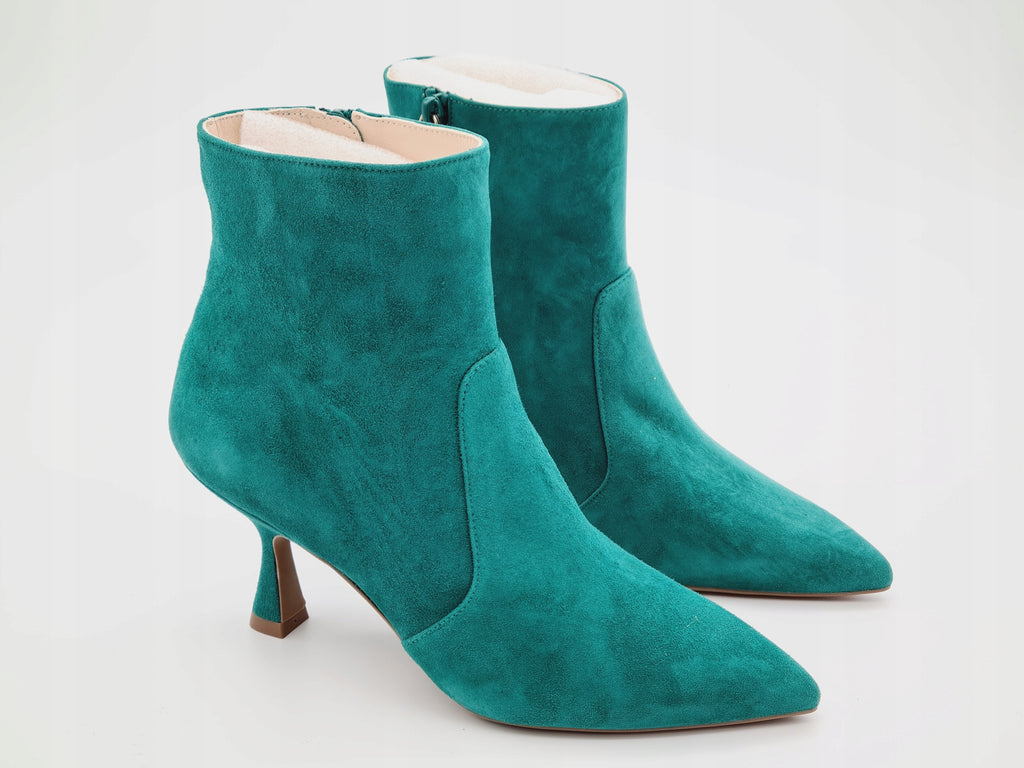 Botki STUART WEITZMAN Melena 75 Zielone Zamsz r.37