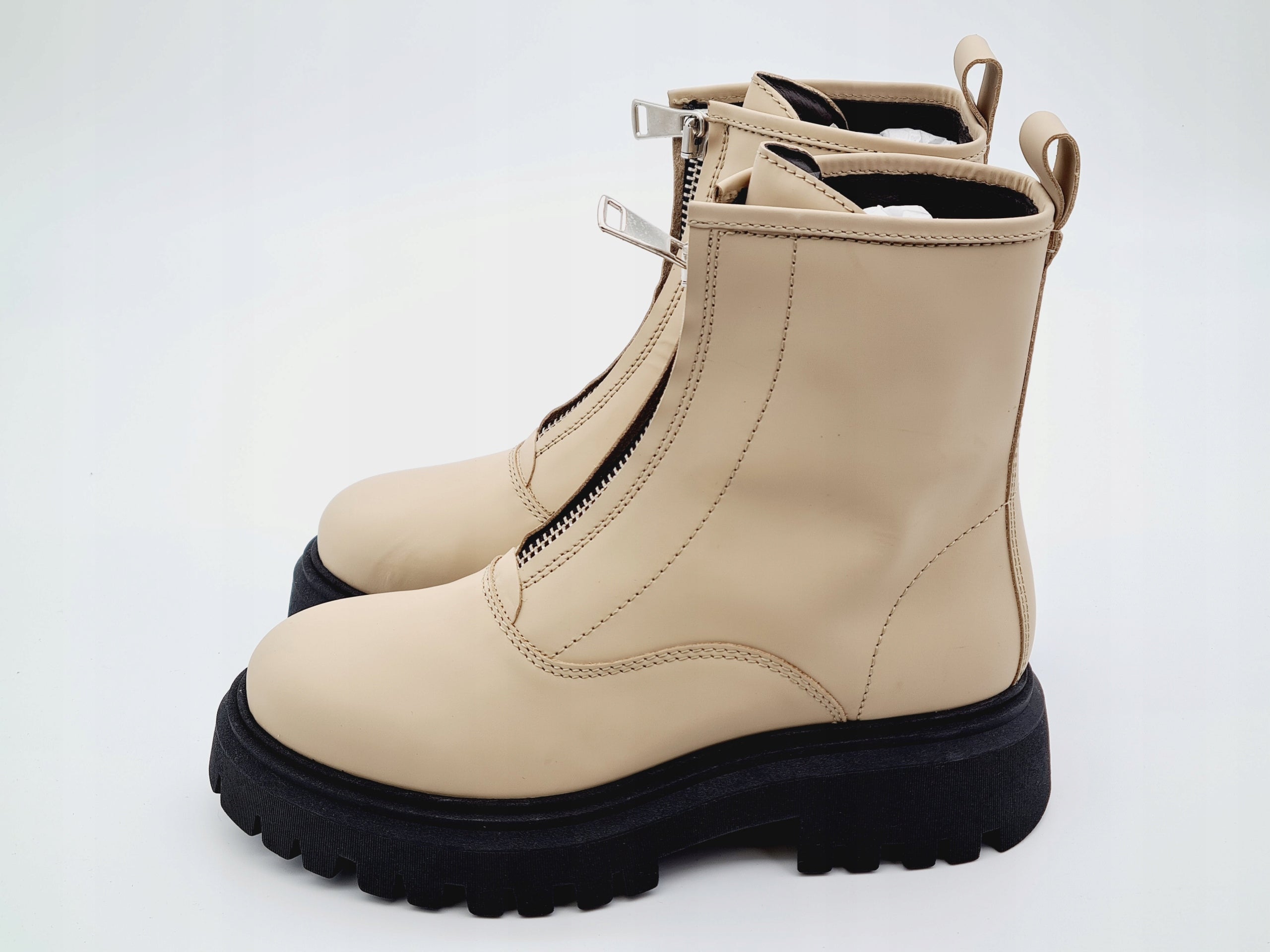 Botki Damskie Billi Bi C1021 Skórzane Off White 40