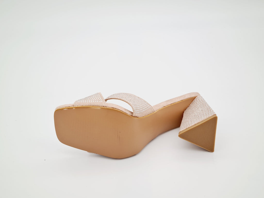 CASSIS DANIKA Klapki na Słupku Beżowe Beige 39 Skóra