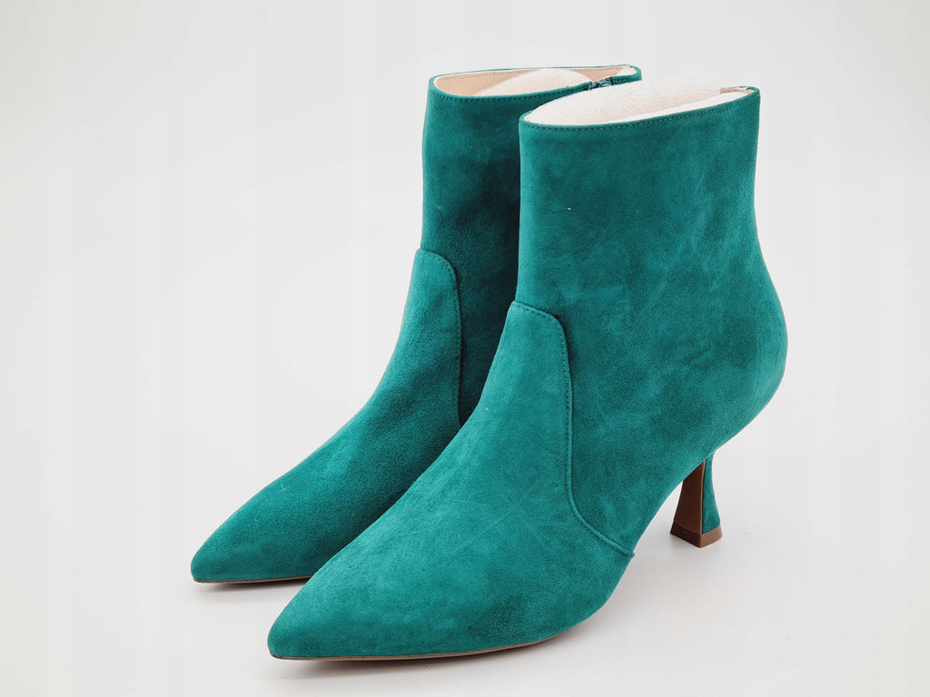Botki STUART WEITZMAN Melena 75 Zielone Zamsz r.37