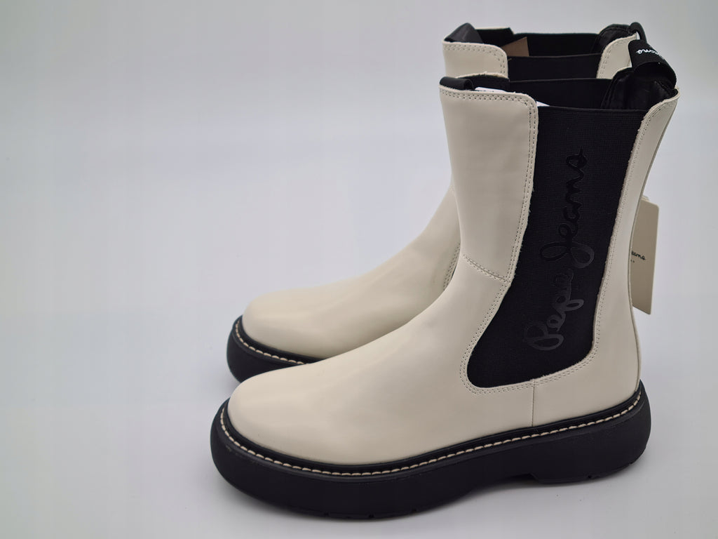 Botki Sztyblety PEPE JEANS Yoko Chelsea 39 Ecru