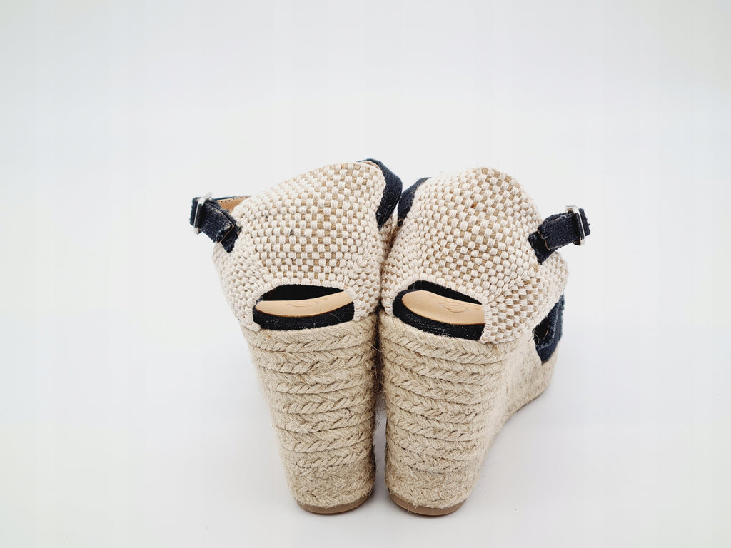 Sandały na Koturnie KANNA Canvas Lurex Black r. 40