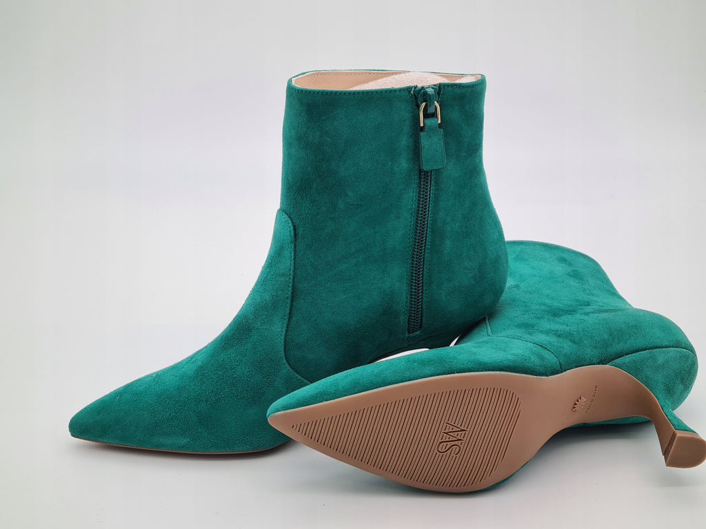 Botki STUART WEITZMAN Melena 75 Zielone Zamsz r.37