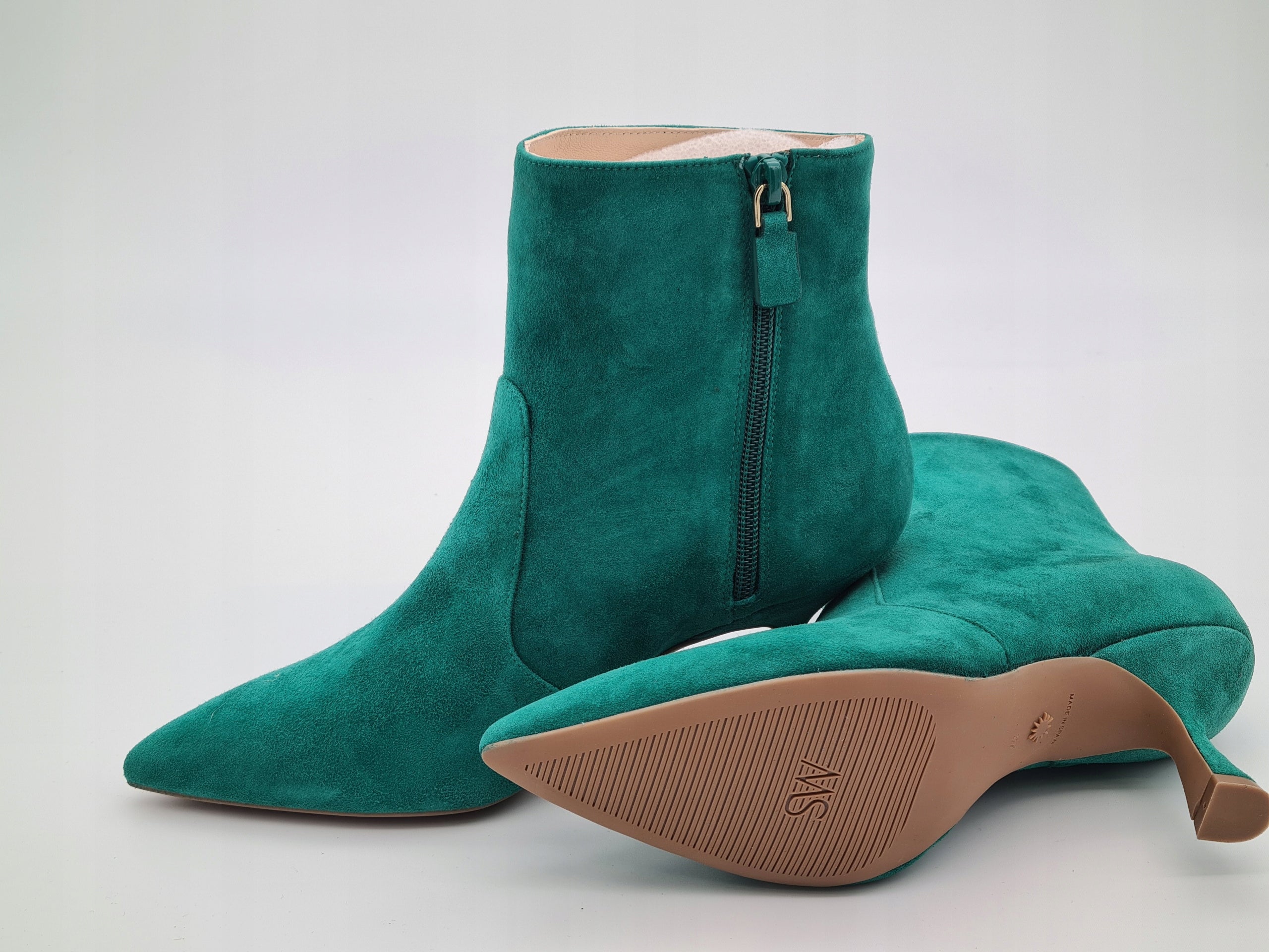 Botki STUART WEITZMAN Melena 75 Zielone Zamsz r.37