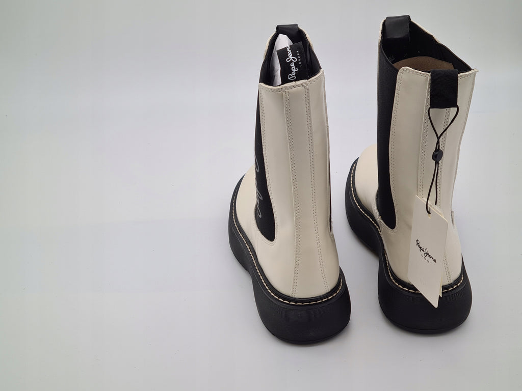 Botki Sztyblety PEPE JEANS Yoko Chelsea 39 Ecru