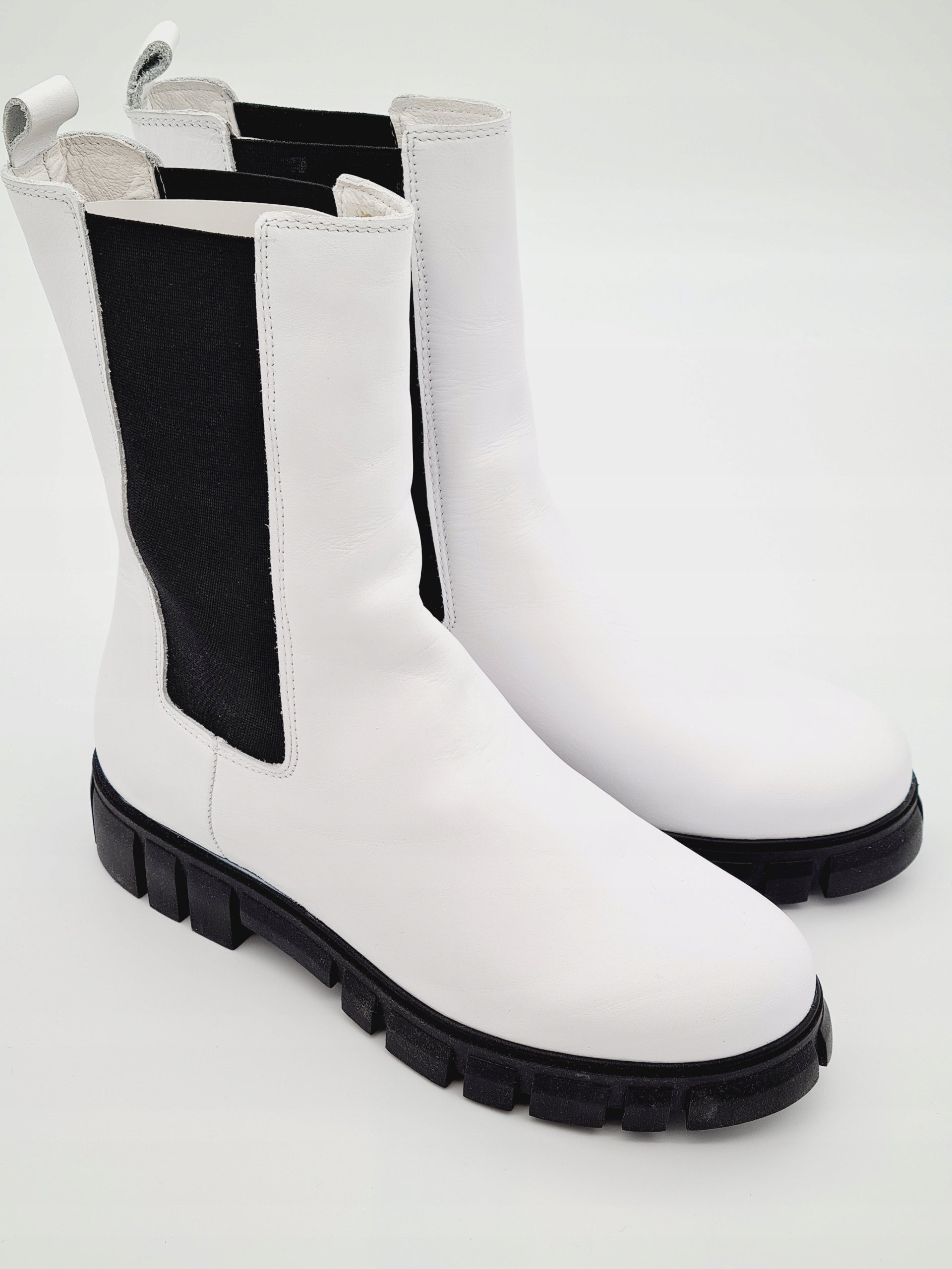 Kozaki Damskie Felmini Anilina White Skórzane 39