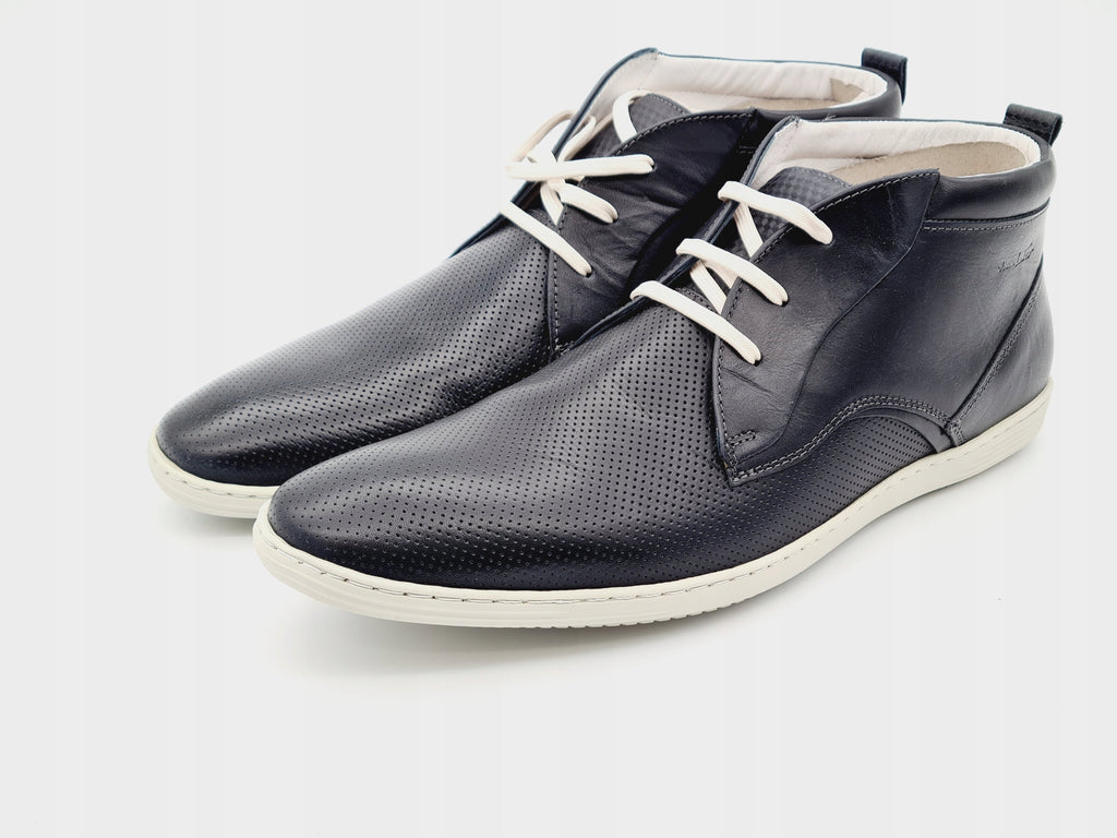 Buty Skórzane VAN LIER Casual Czarne r. 45 Skóra