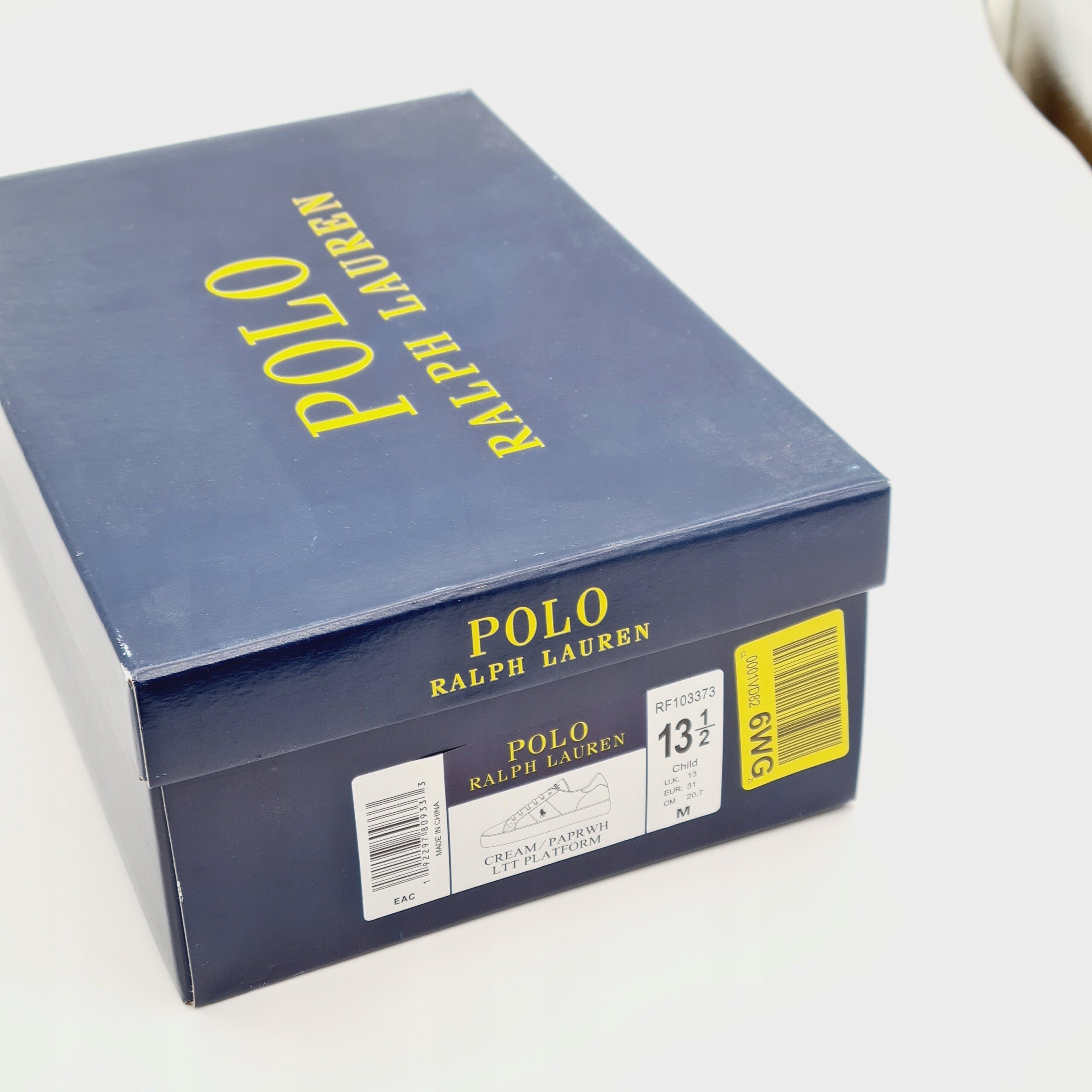 POLO RALPH LAUREN LTT PLATFORM Trampki Dziecięce Białe Kremowe 31