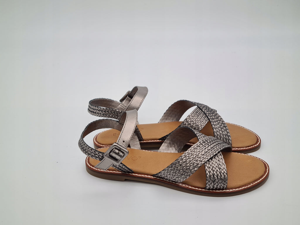 Sandały Damskie Inuovo B09005 Skóra Pewter Grafit 37