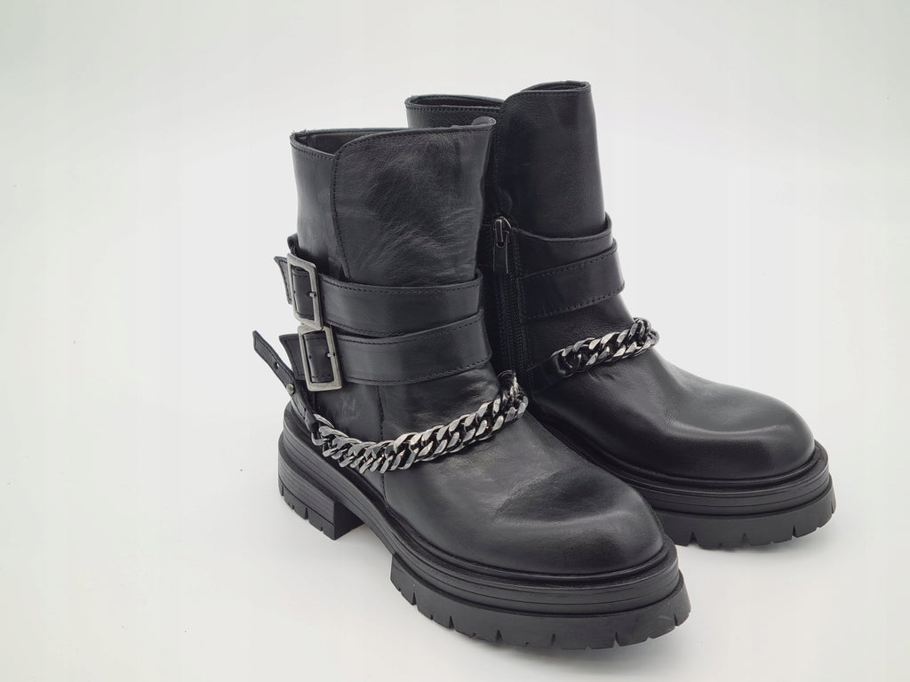 Botki Damskie Inuovo 239007 Skórzane Czarne 36
