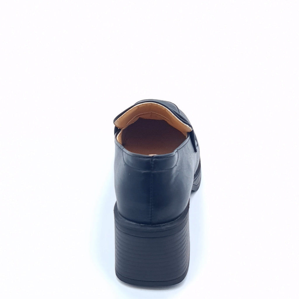 Półbuty Musk Loafersy Damskie Czarne Słupek 37