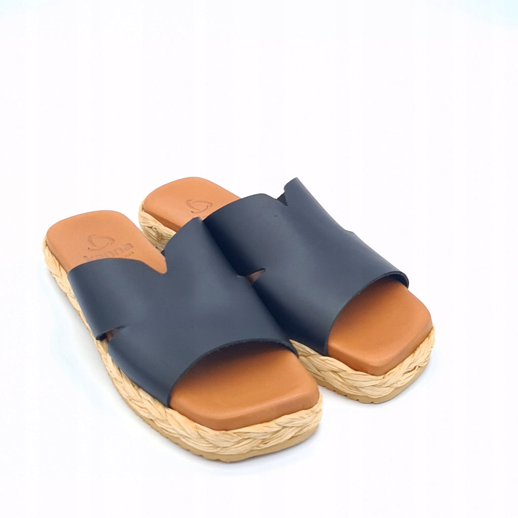 Klapki Damskie Kanna Vaqueta Black 38 Skóra Premium