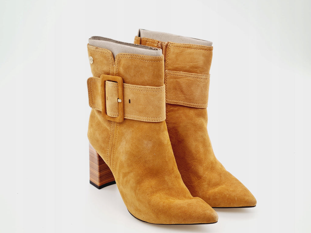 Caprice Curcuma Suede Effi botki damskie słupek rozmiar 37.5