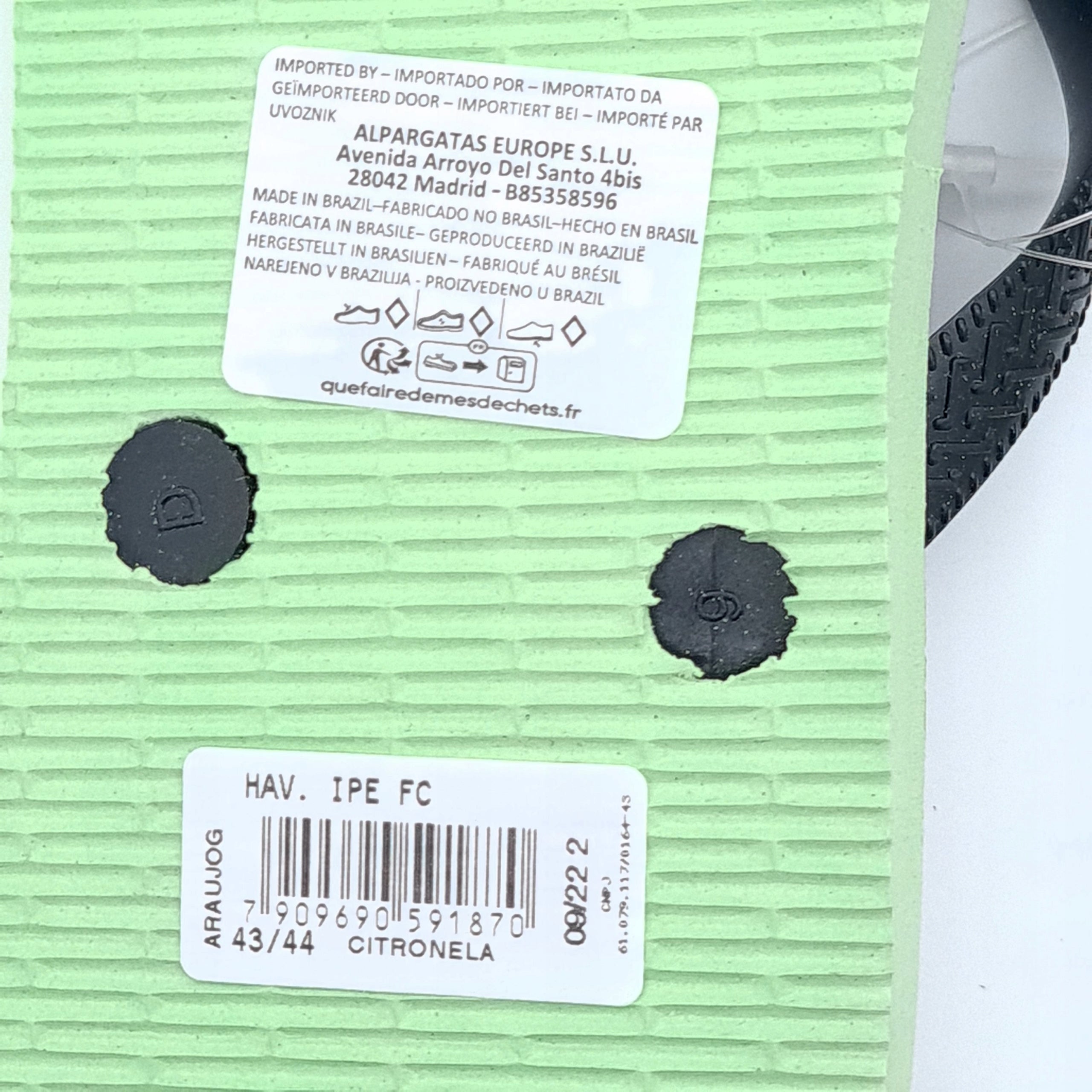 Japonki Havaianas Ipe Citronela BR43/44 EUR45/46 Powystawowe