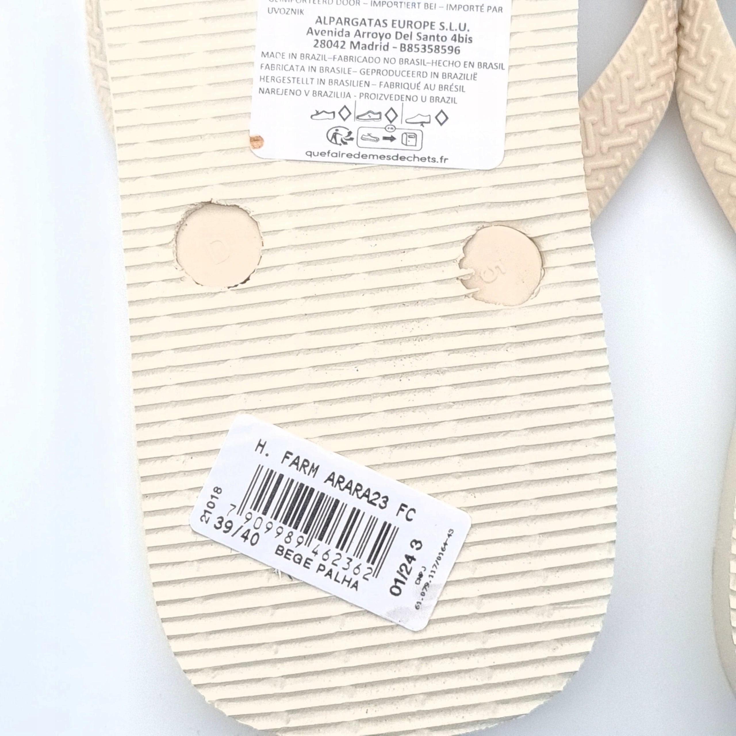 HAVAIANAS JAPONKI WIELOKOLOROWE Z LOGO Z PASKAMI 39/40 EUR52/42