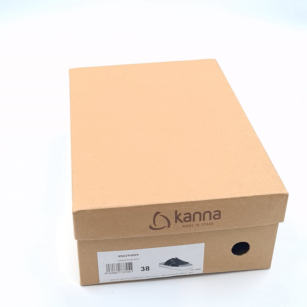 Klapki Damskie Kanna Vaqueta Black 38 Skóra Premium