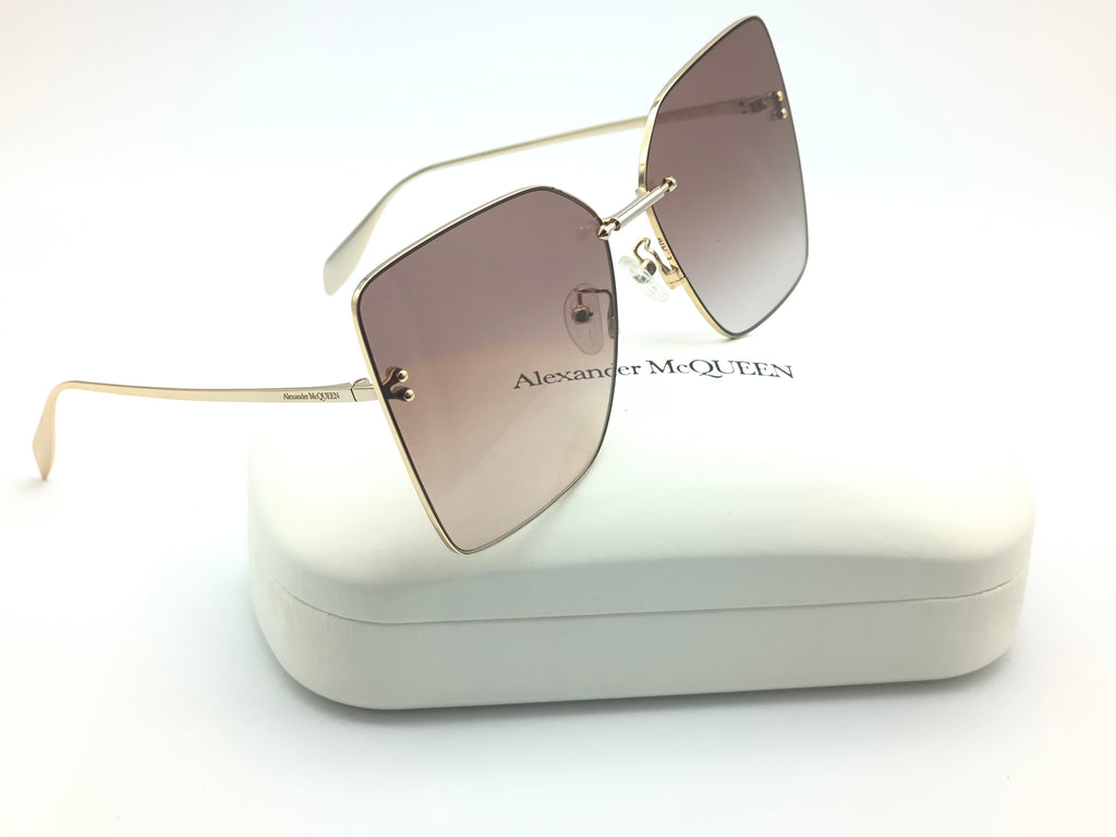 Okulary przeciwsłoneczne Alexander McQUEEN AM0342S  002 zarysowane