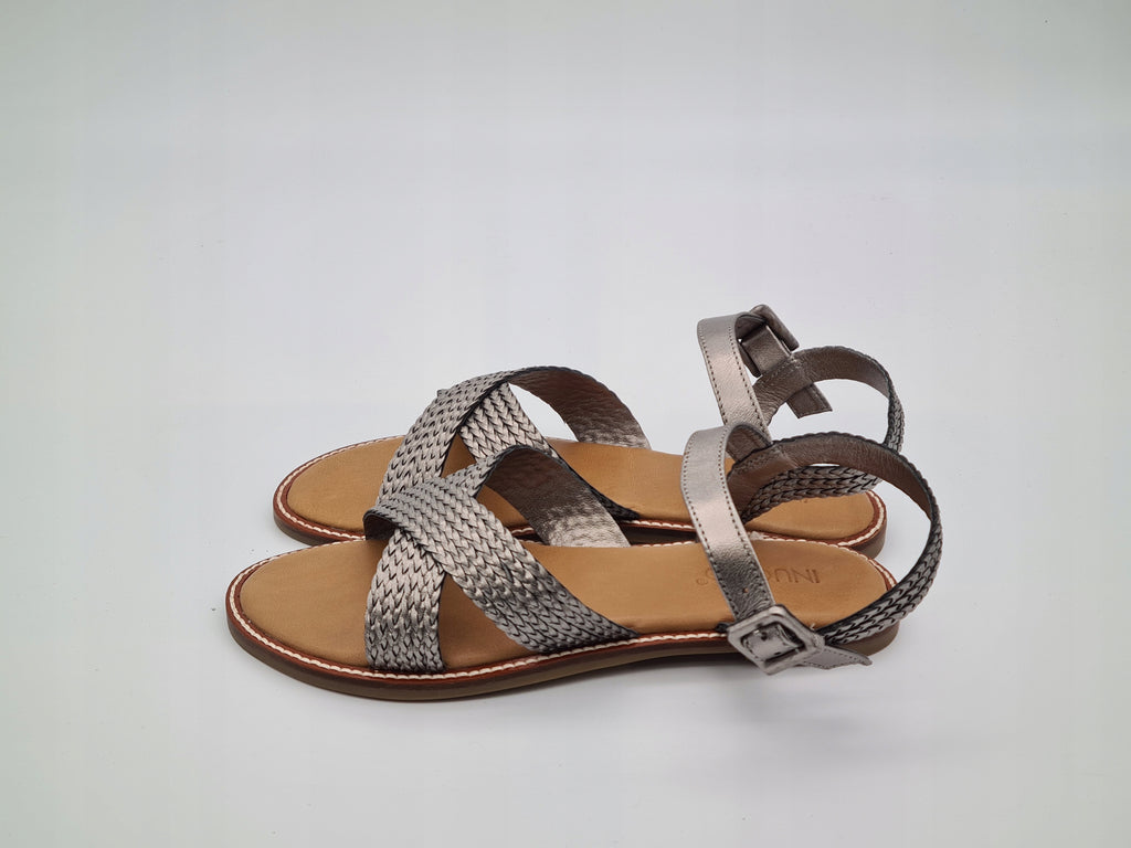 Sandały Damskie Inuovo B09005 Skóra Pewter Grafit 37