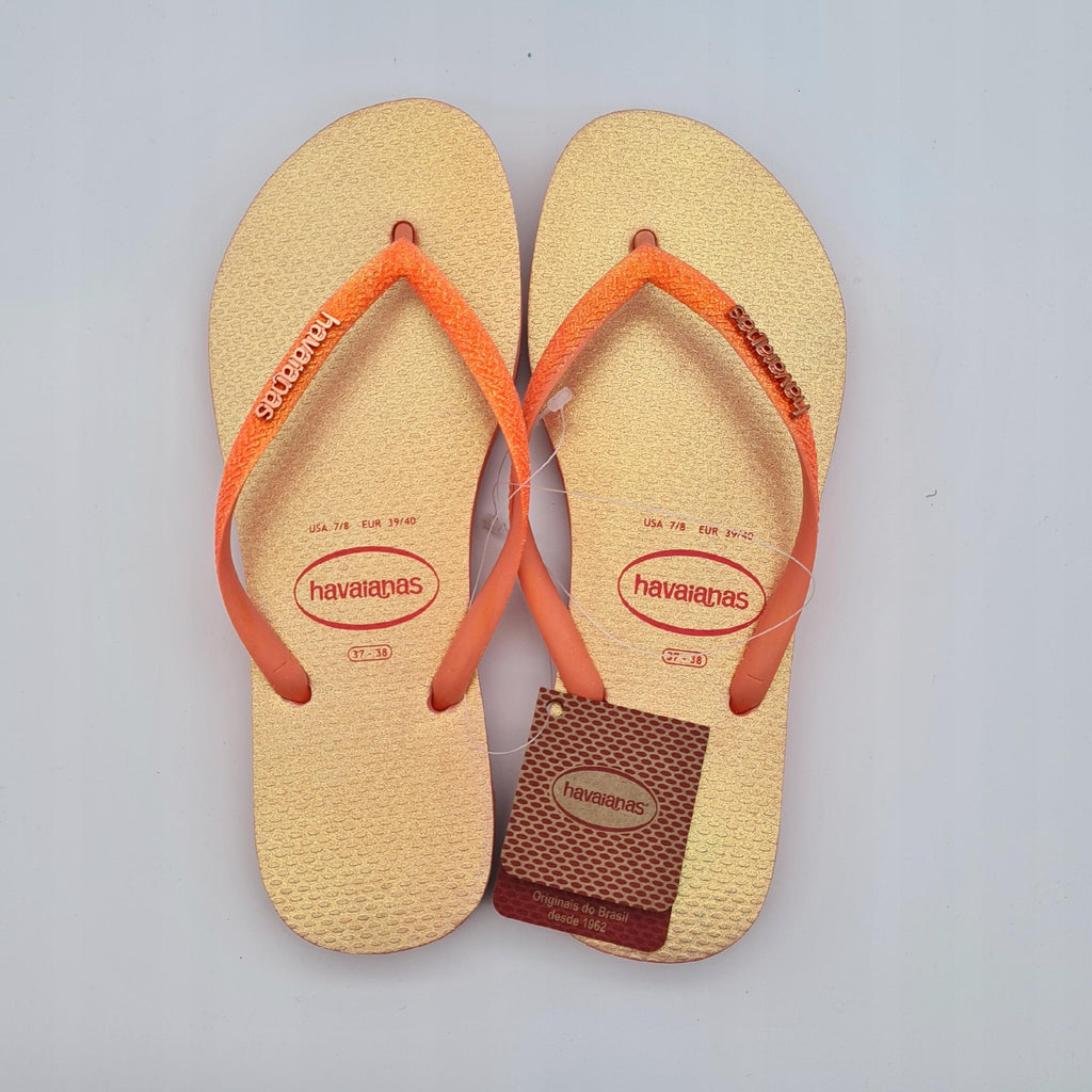 Japonki Havaianas Slim Glitter 37/38 EUR39/40 Brzoskwiniowe