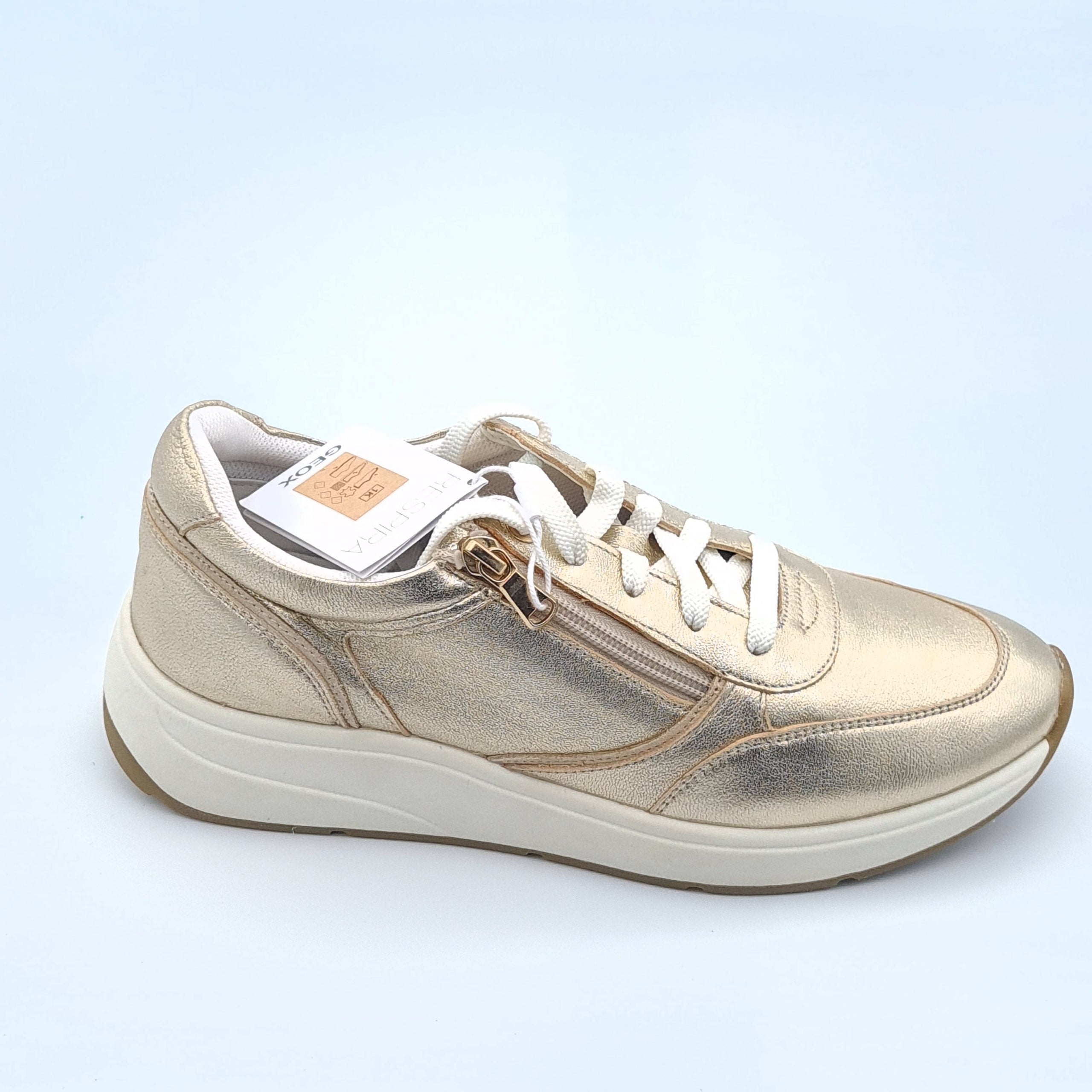Geox D Cristael E Damskie Sneakersy Złote Skóra 39