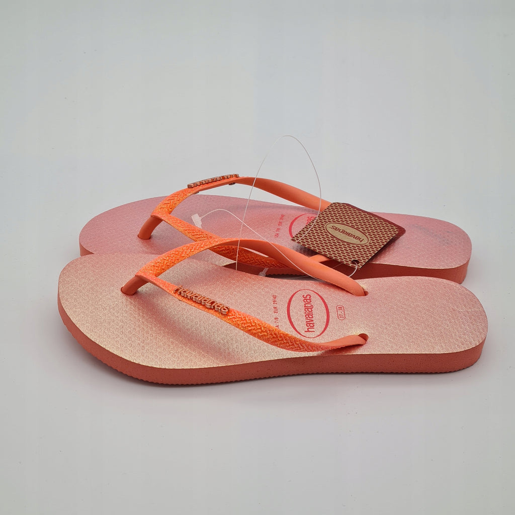 Japonki Havaianas Slim Glitter 37/38 EUR39/40 Brzoskwiniowe