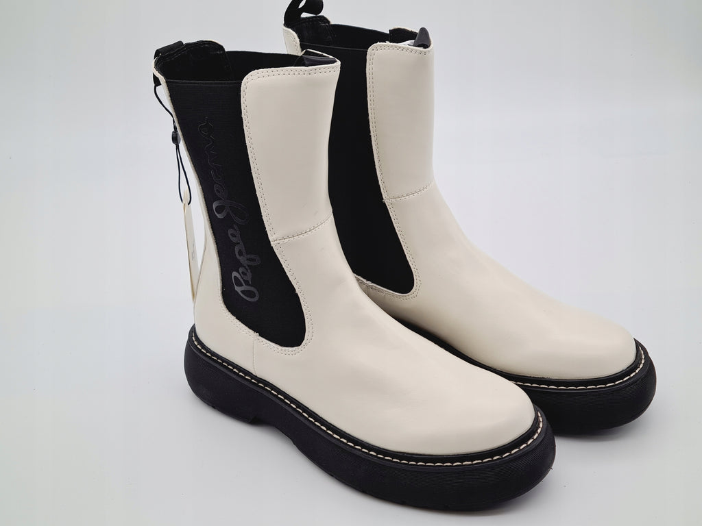 Botki Sztyblety PEPE JEANS Yoko Chelsea 39 Ecru