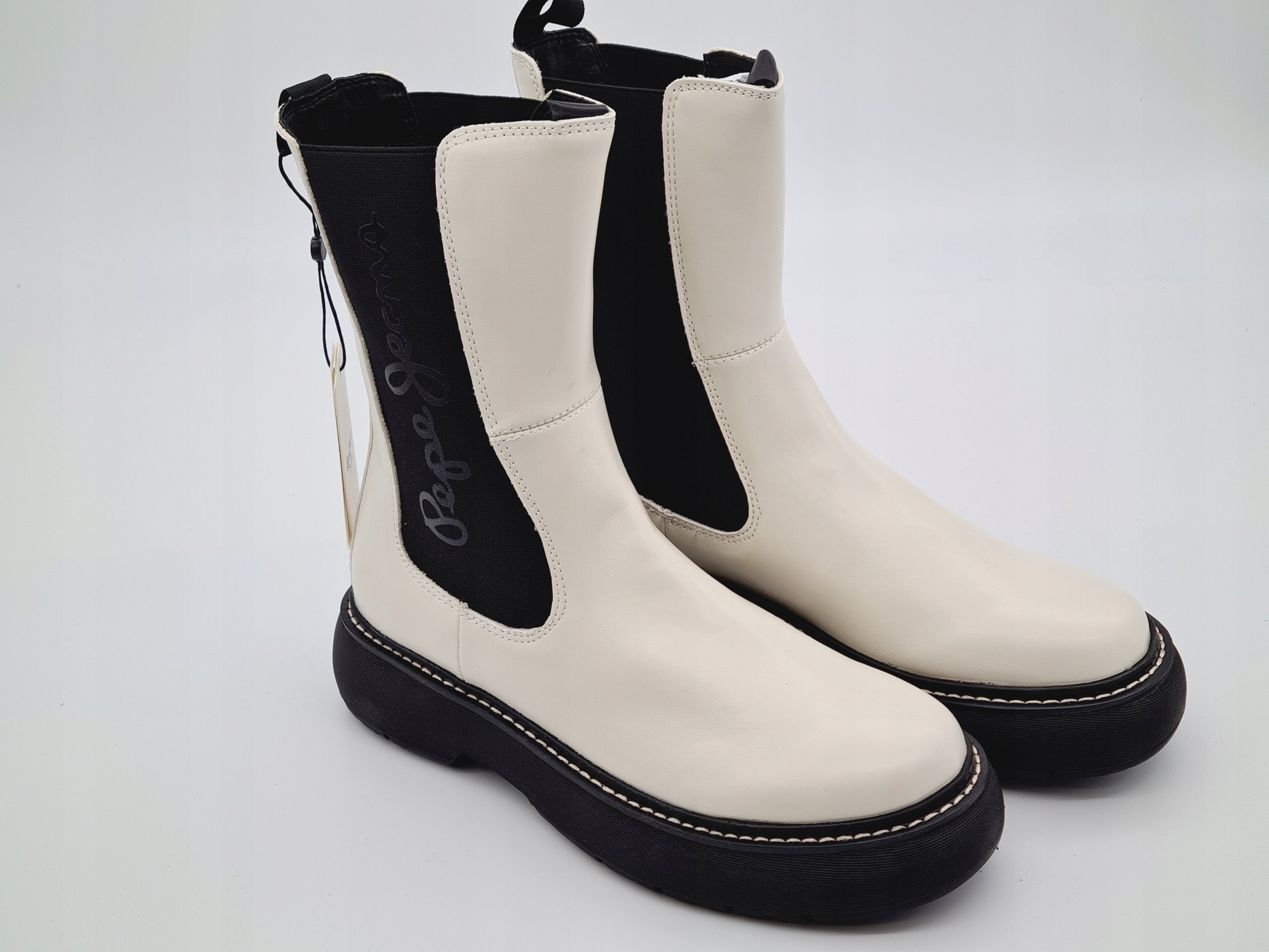 Botki Sztyblety PEPE JEANS Yoko Chelsea 39 Ecru