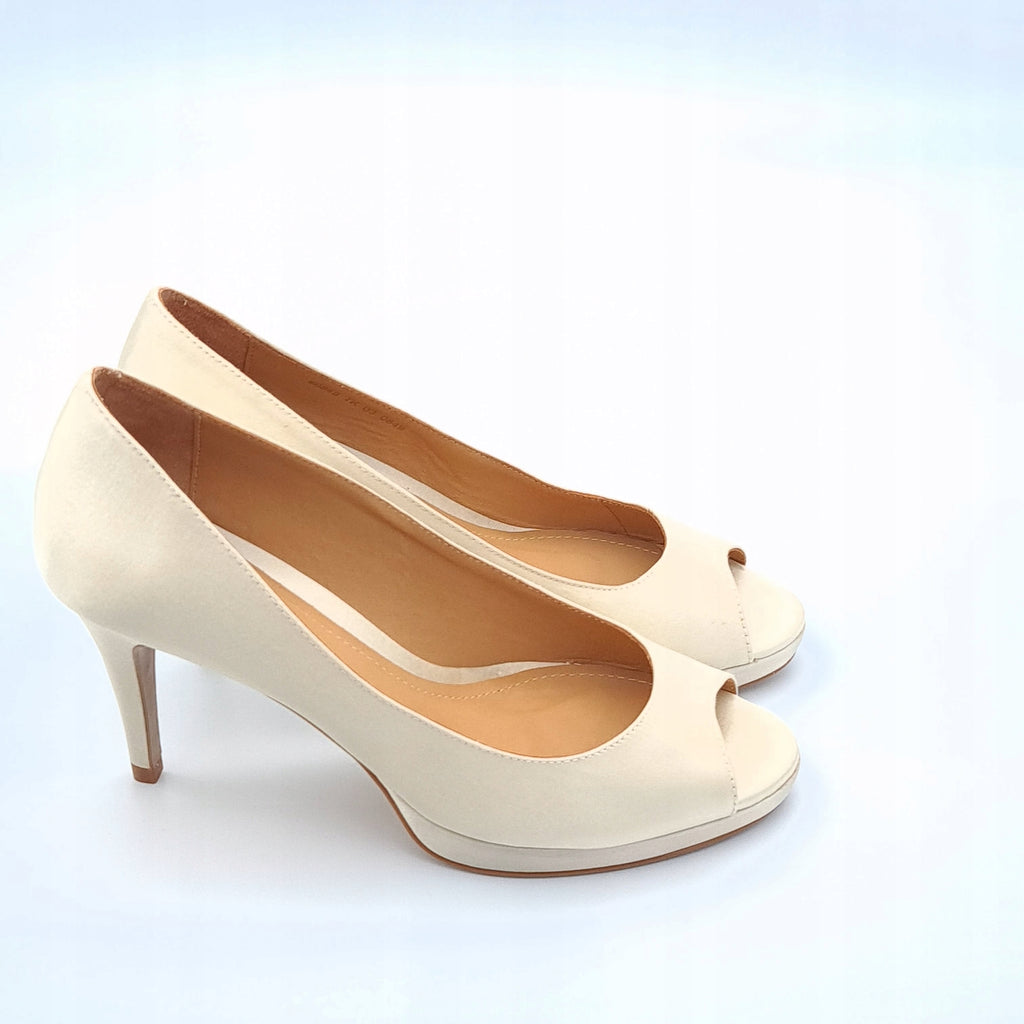 Czółenka Kazar Wedding Peep Toe 36 Białe Złoto - defekt /otarcie