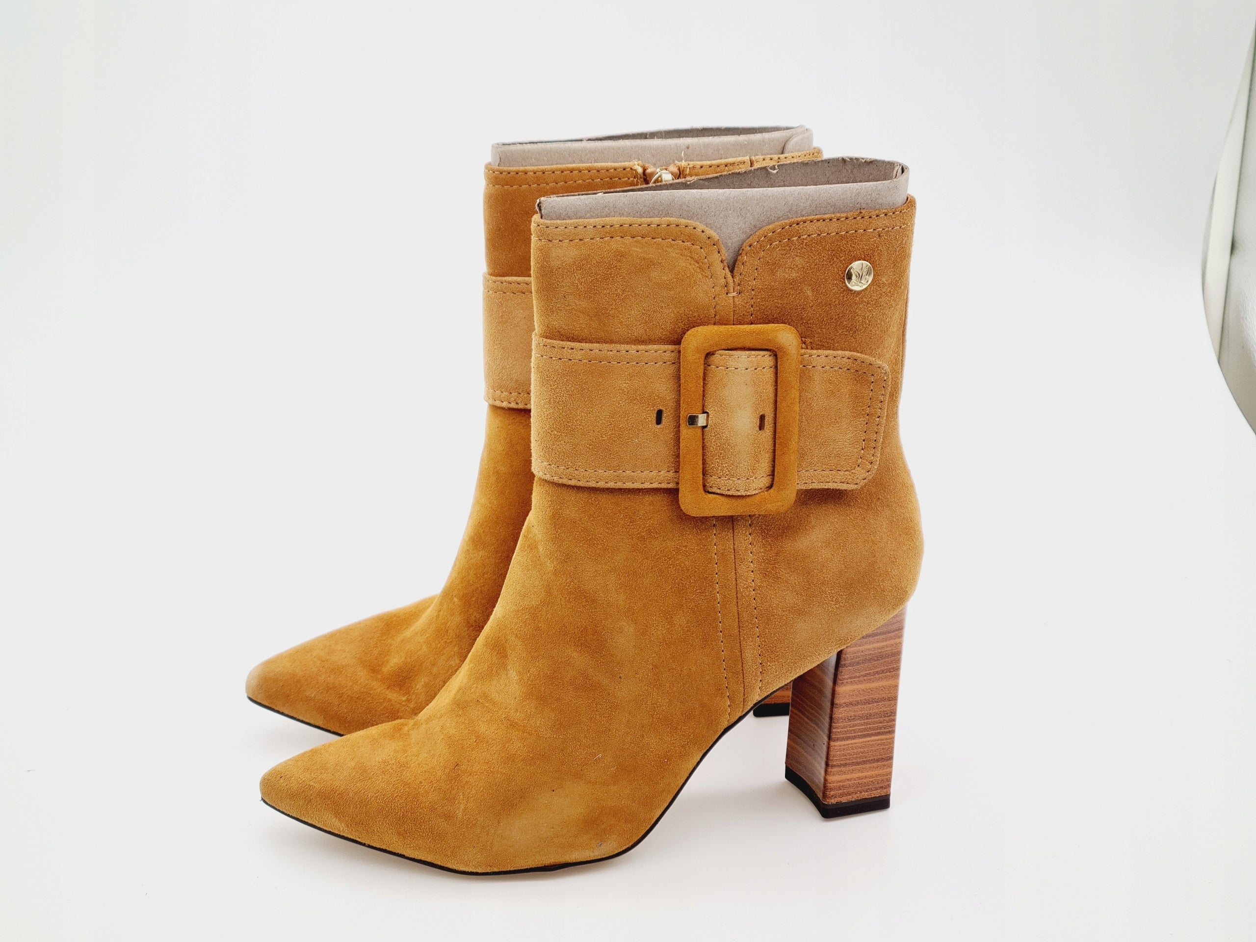 Caprice Curcuma Suede Effi botki damskie słupek rozmiar 37.5
