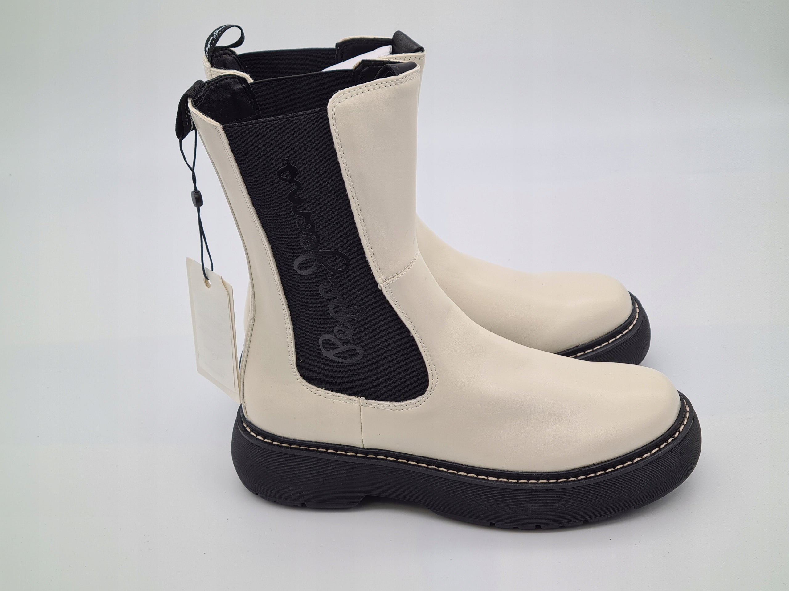 Botki Sztyblety PEPE JEANS Yoko Chelsea 39 Ecru