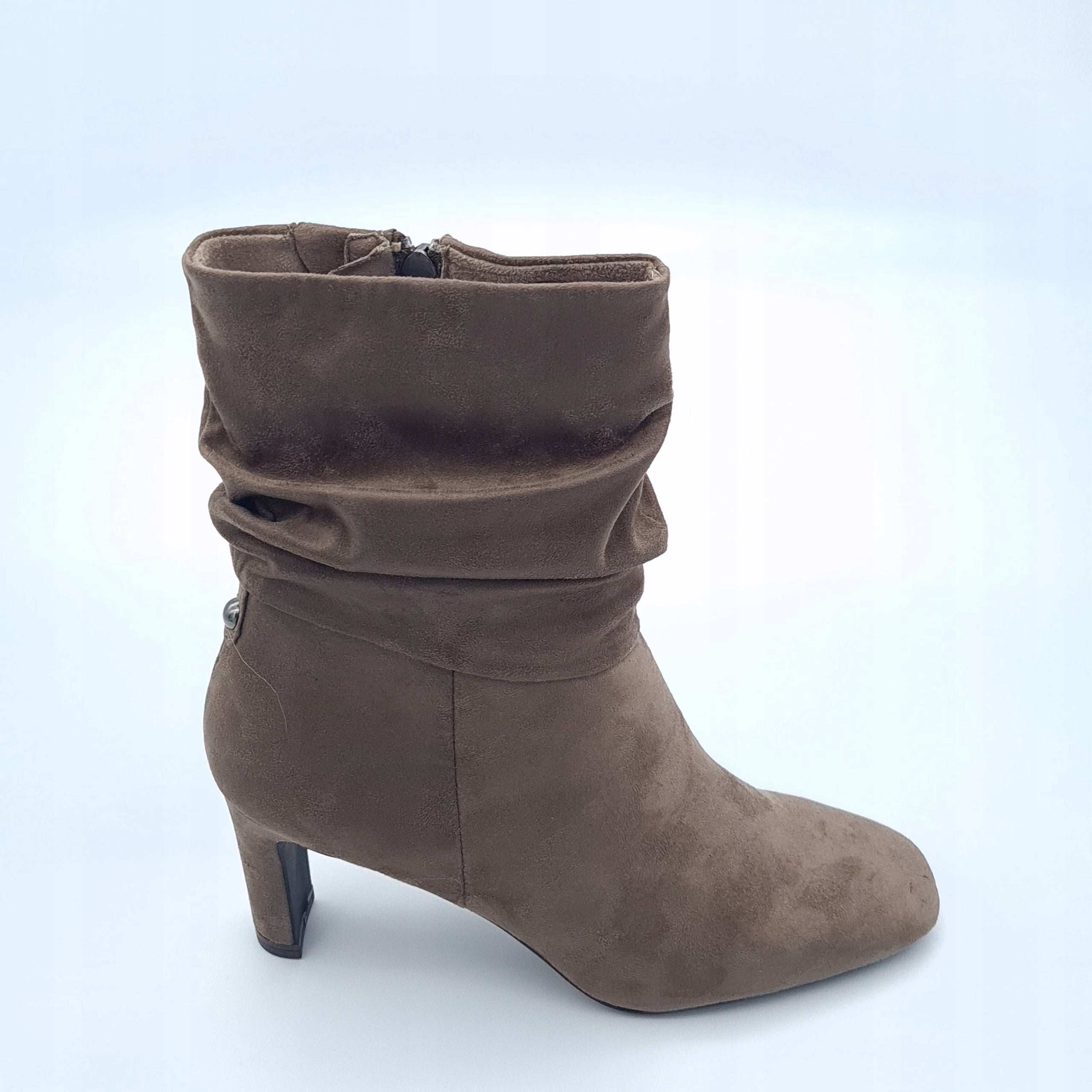 Botki Tamaris 1-25088-39 Pepper Szare Słupek 38