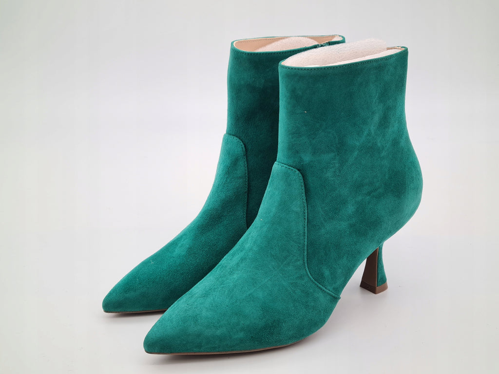Botki STUART WEITZMAN Melena 75 Zielone Zamsz r.37